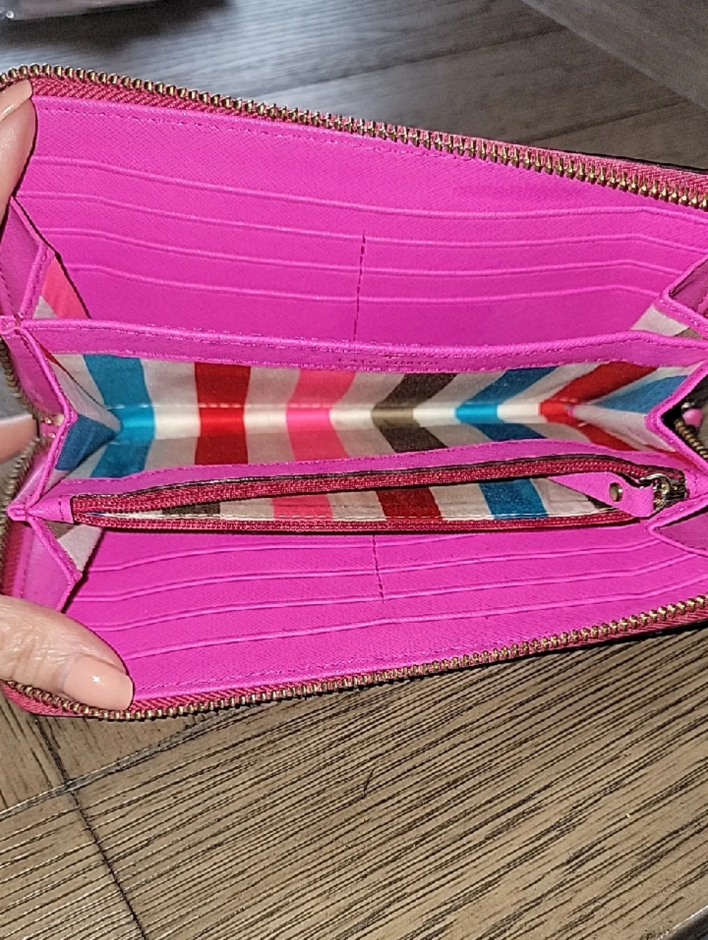 kate spade Fuchsia Zip-Around Wristlet Wallet